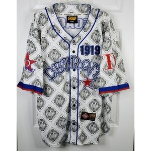 Detroit Stars Negro League Baseball Jersey Men 2XL XXL White Blue Crossover